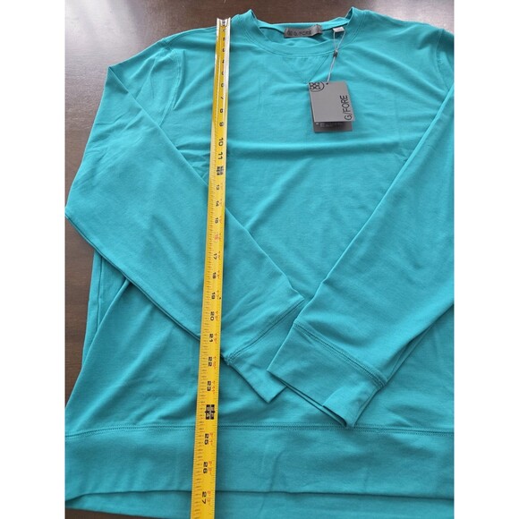 NWT G/FORE Luxe Crewneck Mid Layer Golf Pullover Shirt Mens L Green Long Slv - Picture 5 of 6